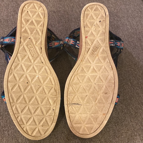 Teva Arabelle Wedge Sandal Nylon Velcro Strap Cork Heel Womens Size 9.5 - Picture 12 of 12